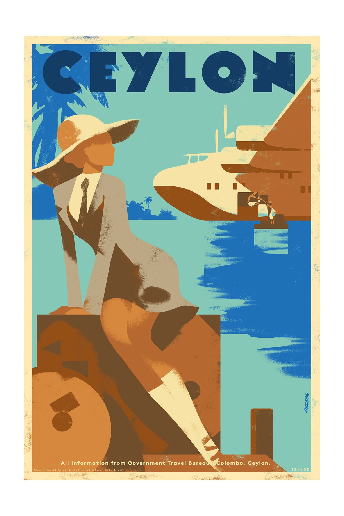 Ceylon (Azure) - Koggala Lake, Via The Clipper Trans Ocean Service Australia - Ceylon - Britain, 1940s.