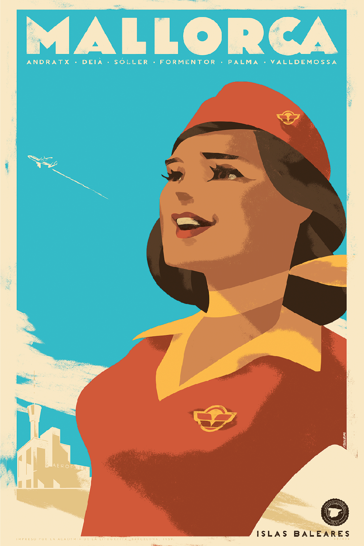 La Azafata de Madrid, Islas Baleares, 1950s.