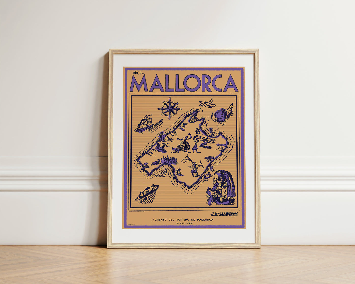 Viaje a Mallorca Map, 1928 (Purple).