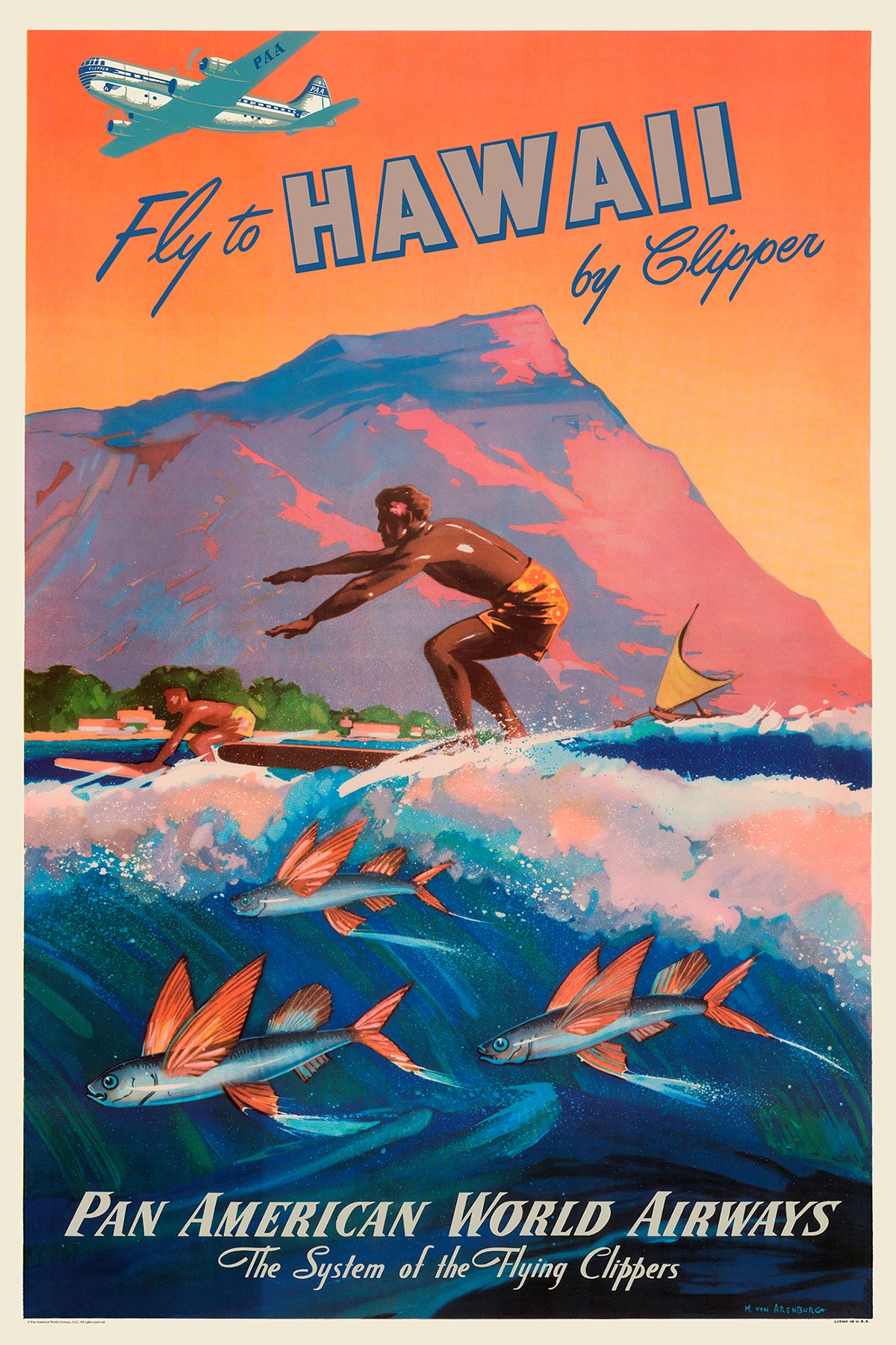 Hawaii, Pan American, 1940s. [Flying Clippers] – Stick No Bills
