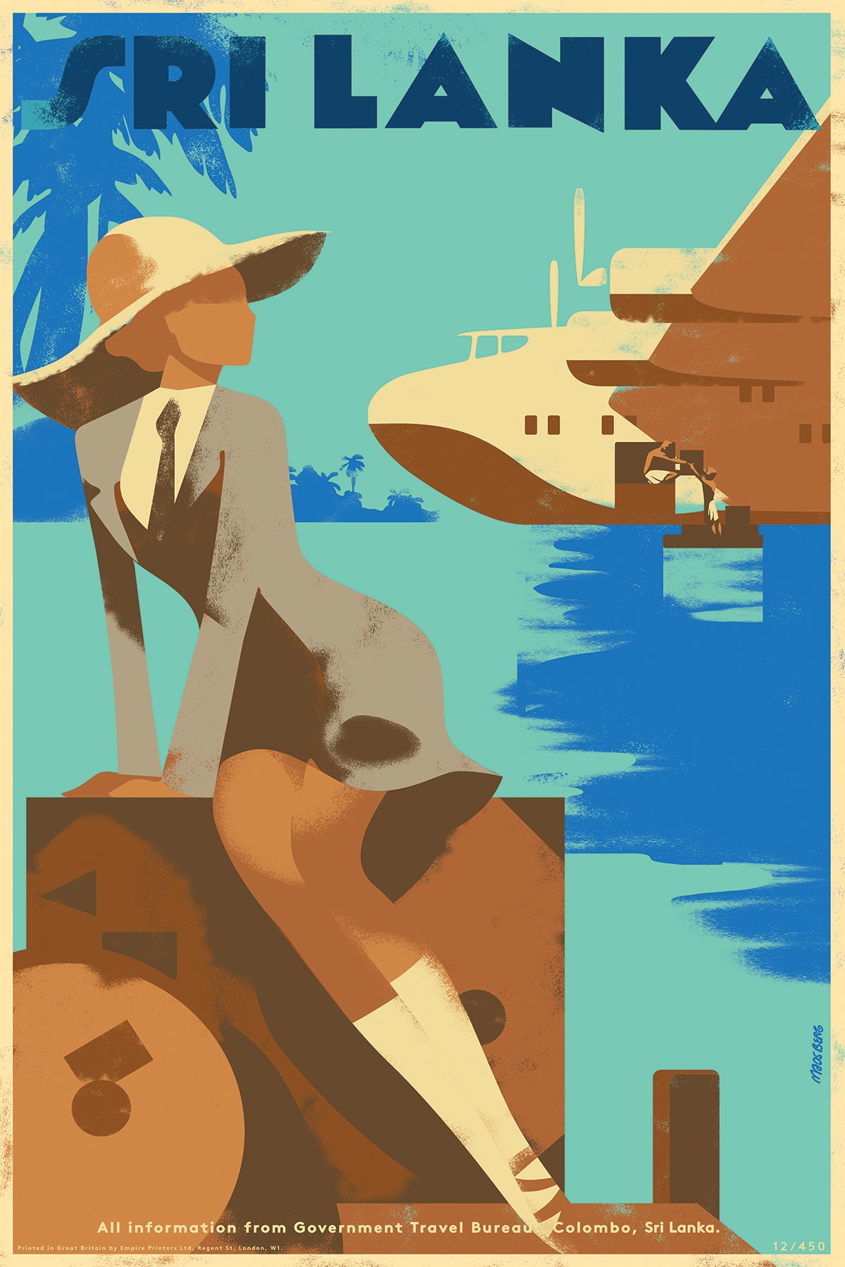 Sri Lanka (Azure) - Koggala Lake, Via The Clipper Trans Ocean Service Australia - Ceylon - Britain.