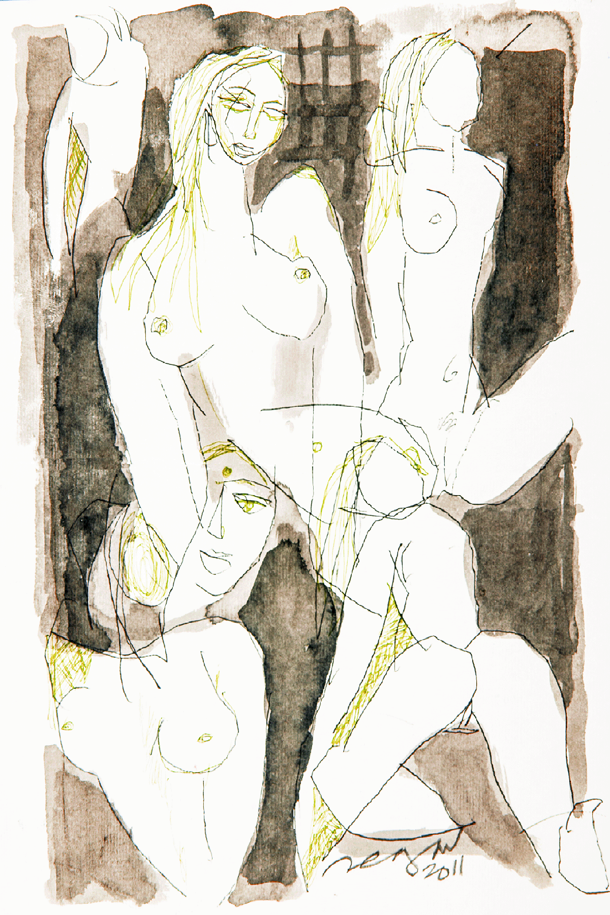 Models (White Illustration), 1990s.