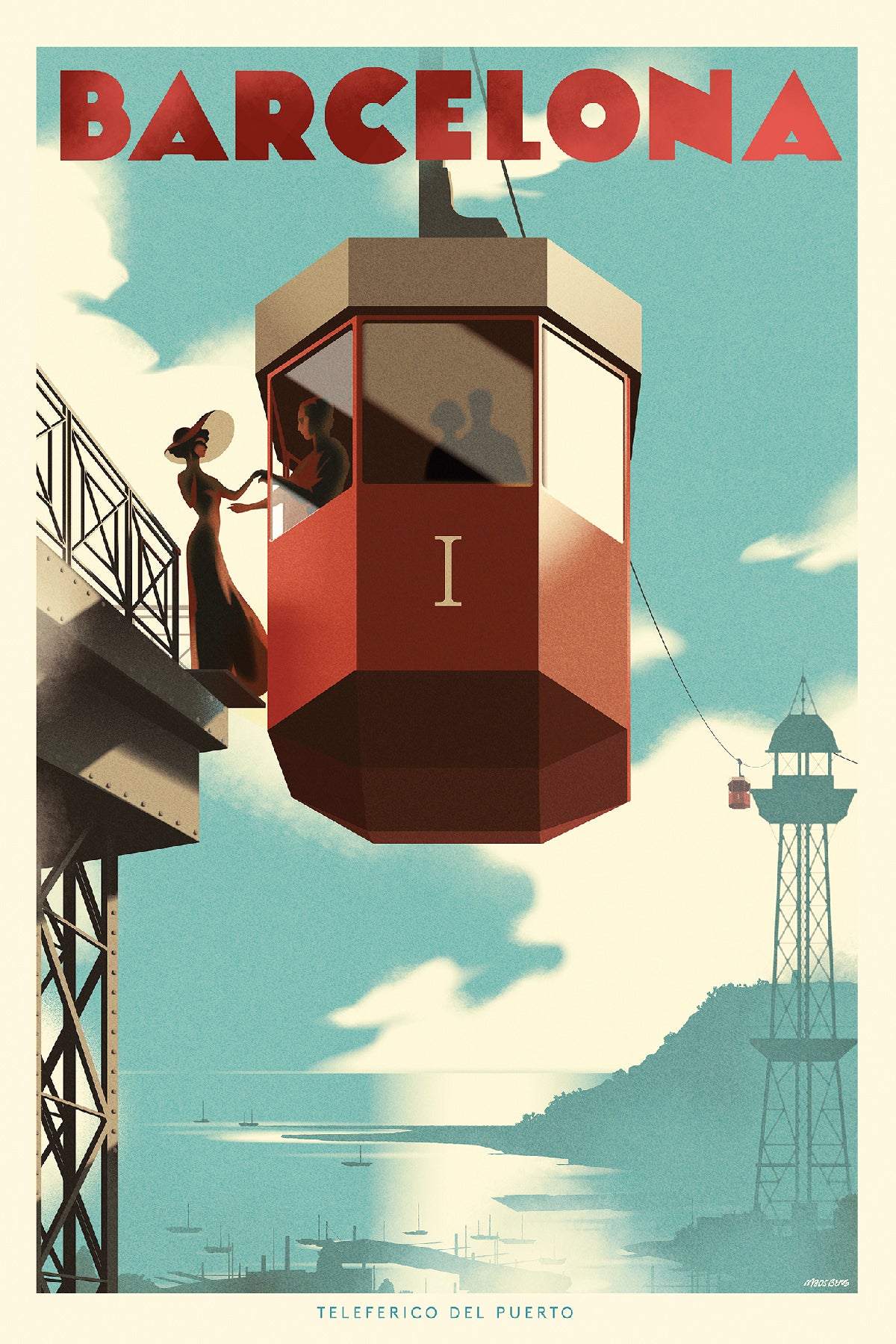 El Primer Paseo, Teleférico del Puerto a Montjuic, Barcelona.