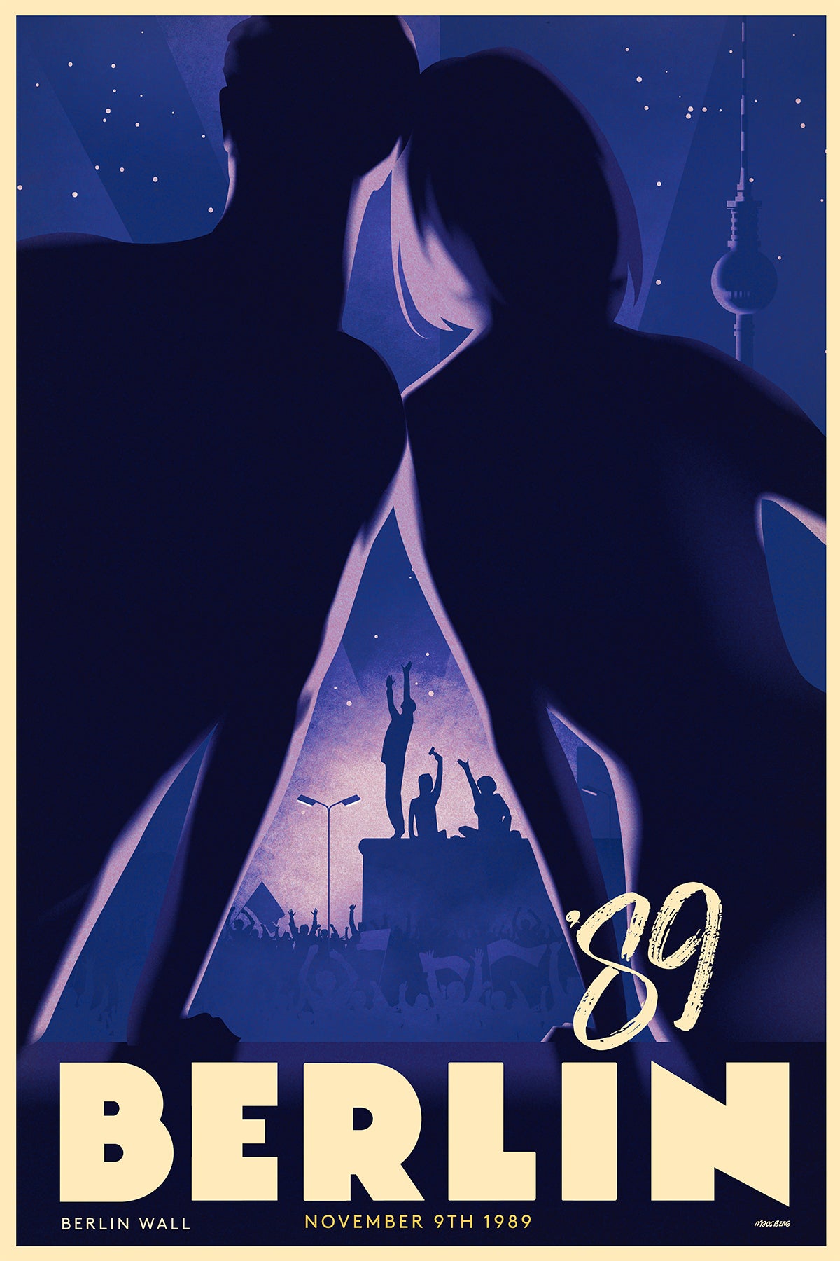 Lovers At The Fall, Berlin Wall 1989, Berlin, Germany.