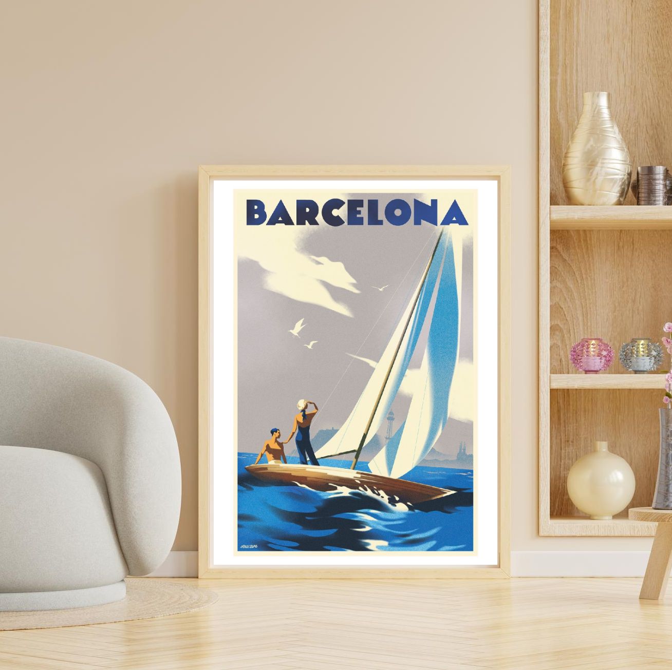 Amantes en Velero (Clase Q), Mar Mediterráneo, Barcelona.