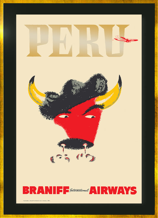 Peru, Braniff International Airways, 1950s [Snorting Bull].