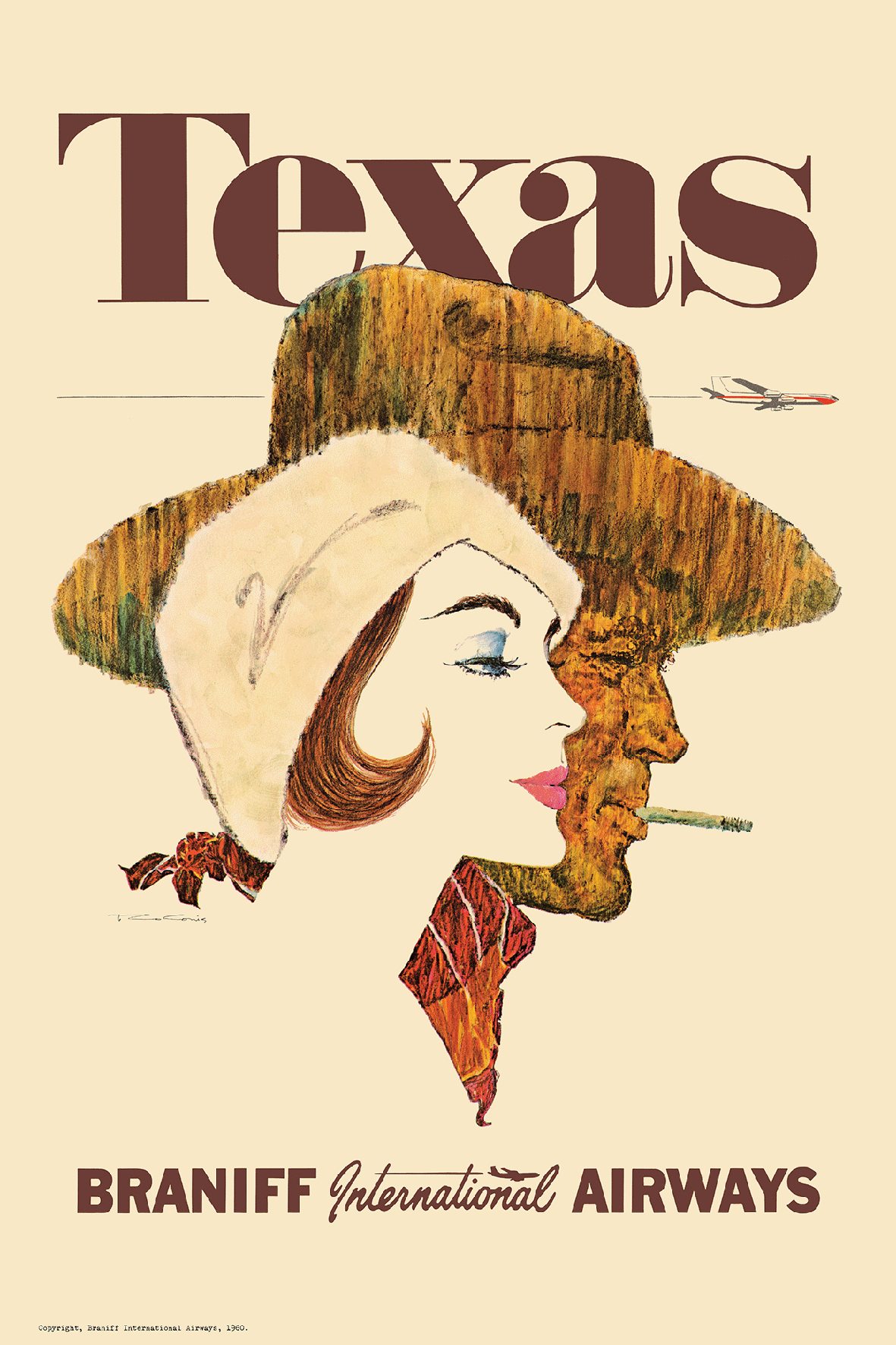 Texas, Braniff - United, 1960s [Couple]. – Stick No Bills