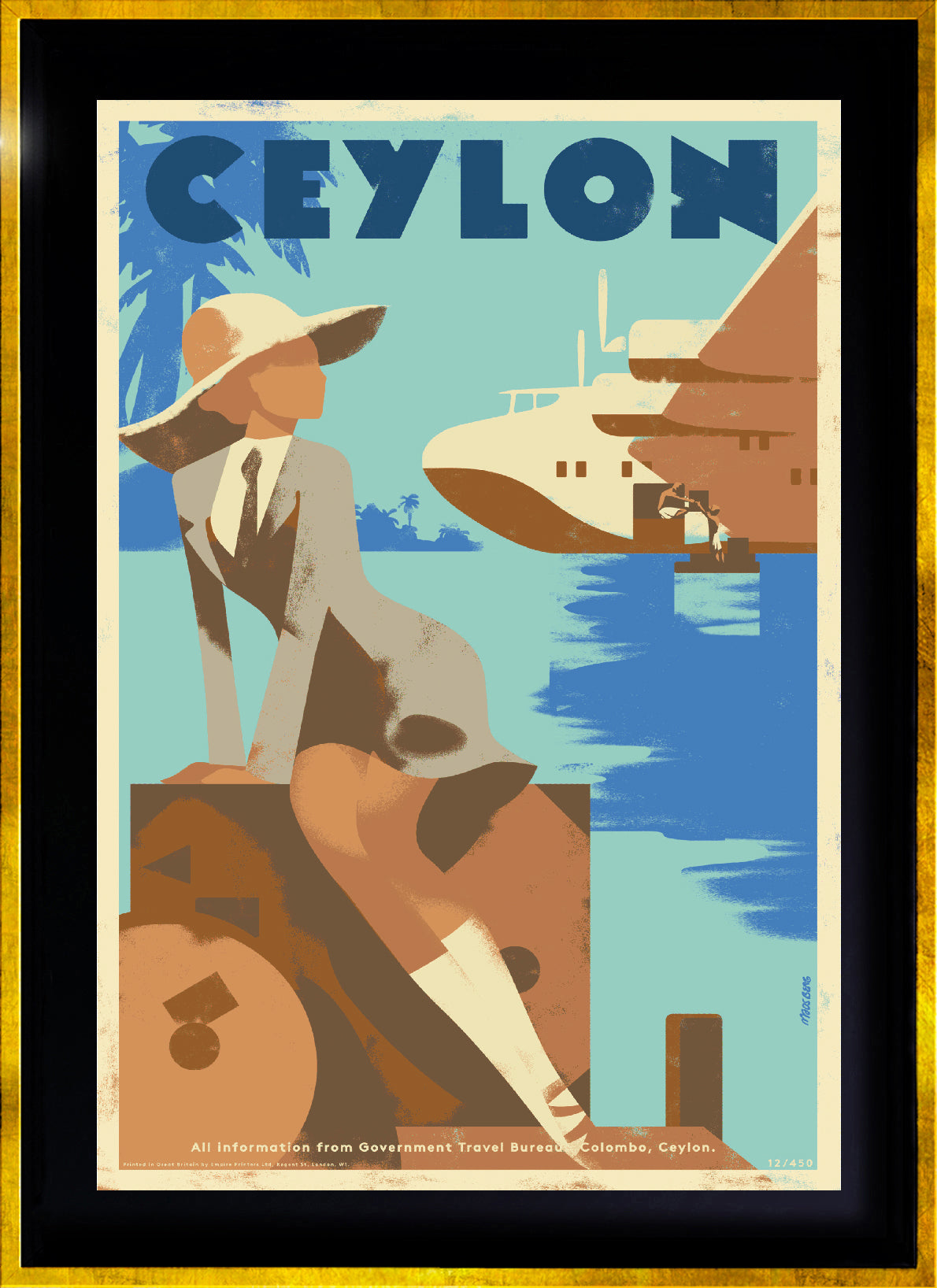 Ceylon (Azure) - Koggala Lake, Via The Clipper Trans Ocean Service Australia - Ceylon - Britain, 1940s.