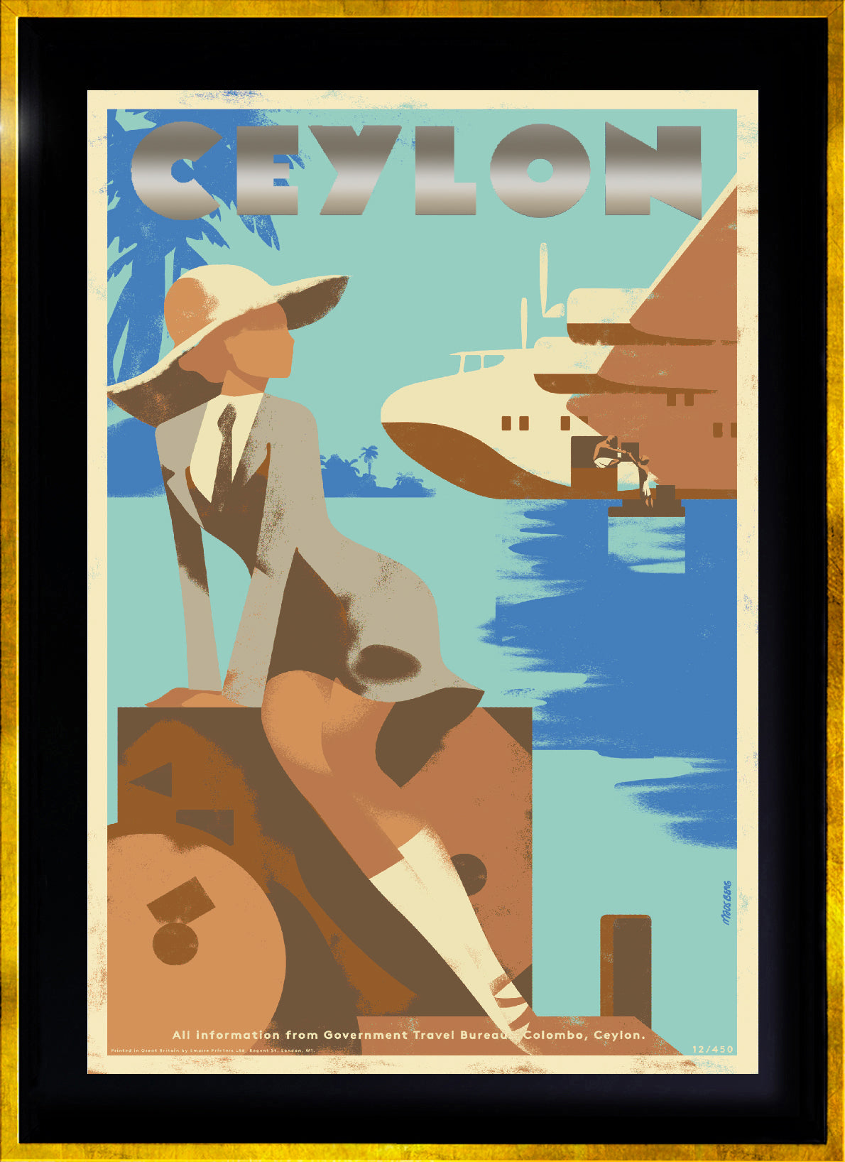 Ceylon (Azure) - Koggala Lake, Via The Clipper Trans Ocean Service Australia - Ceylon - Britain, 1940s.