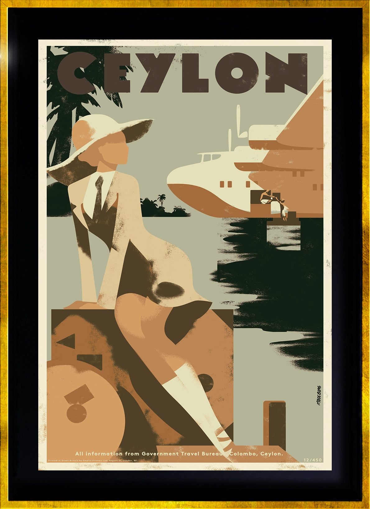 Ceylon (Khaki) - Koggala Lake, Via The Clipper Trans Ocean Service Australia - Ceylon - Britain, 1940s.