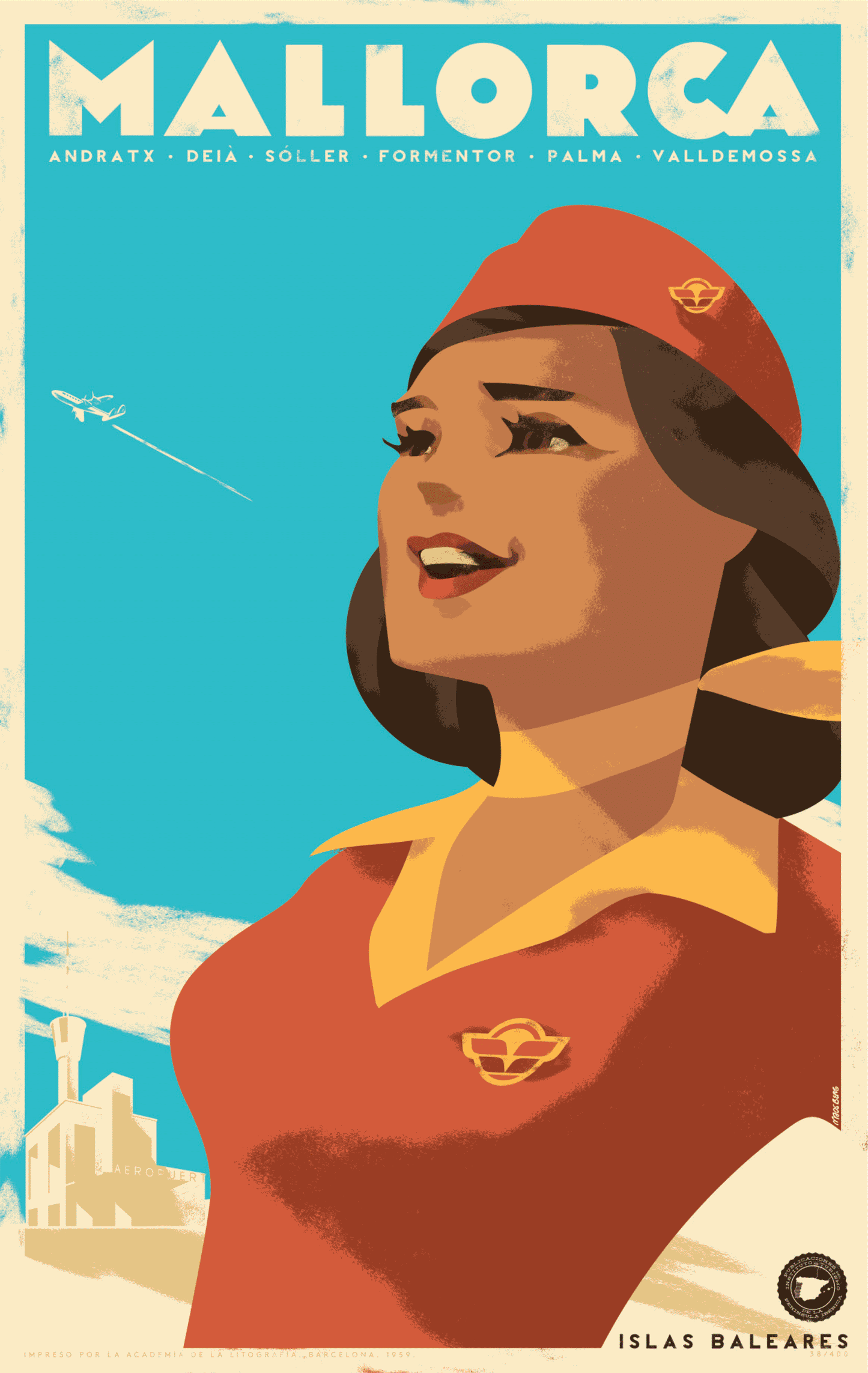 La Azafata de Madrid, Islas Baleares, 1950s.