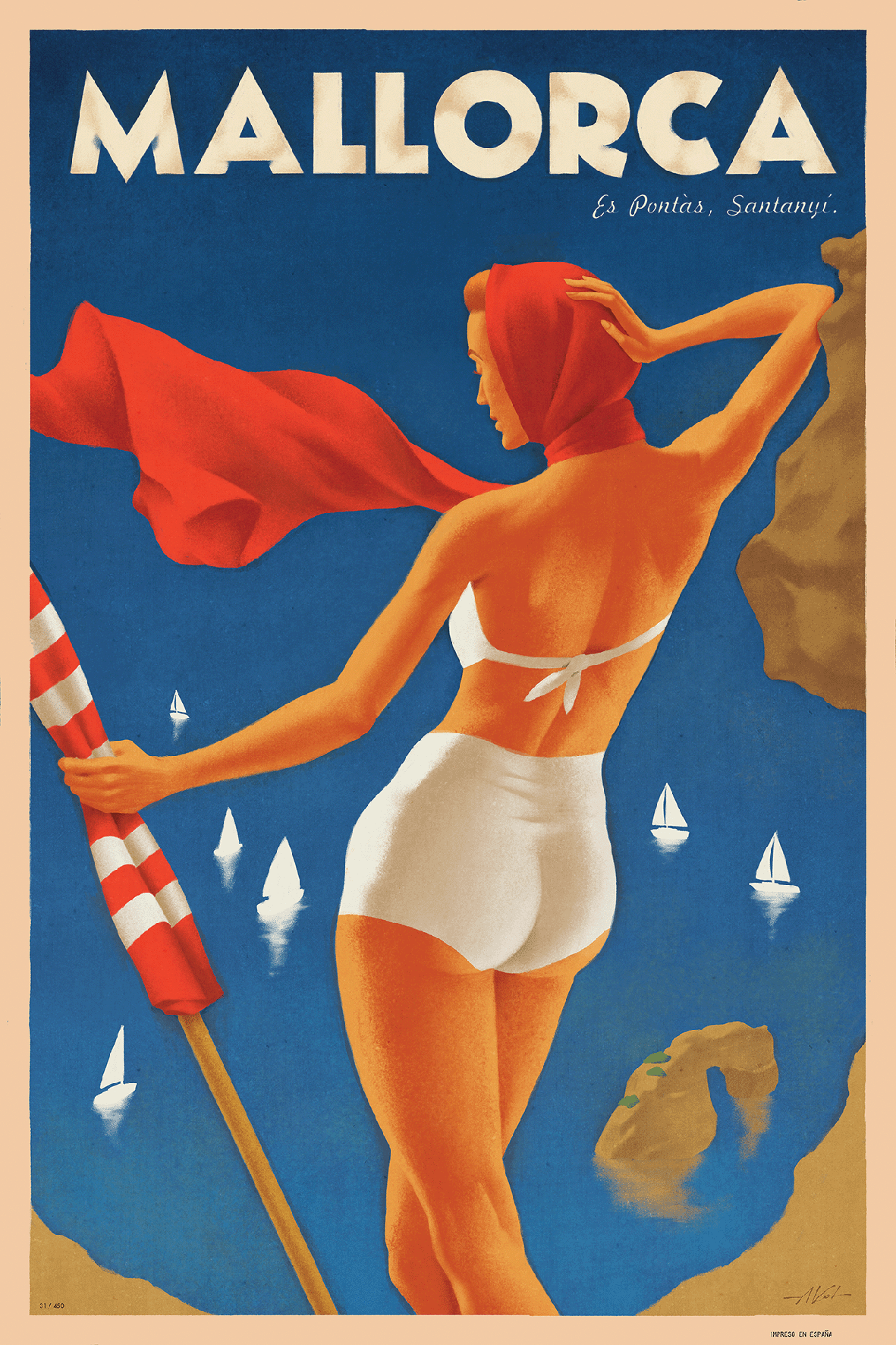 Mia, Es Pontàs, Santanyí, Mallorca, Islas Baleares,1930s.