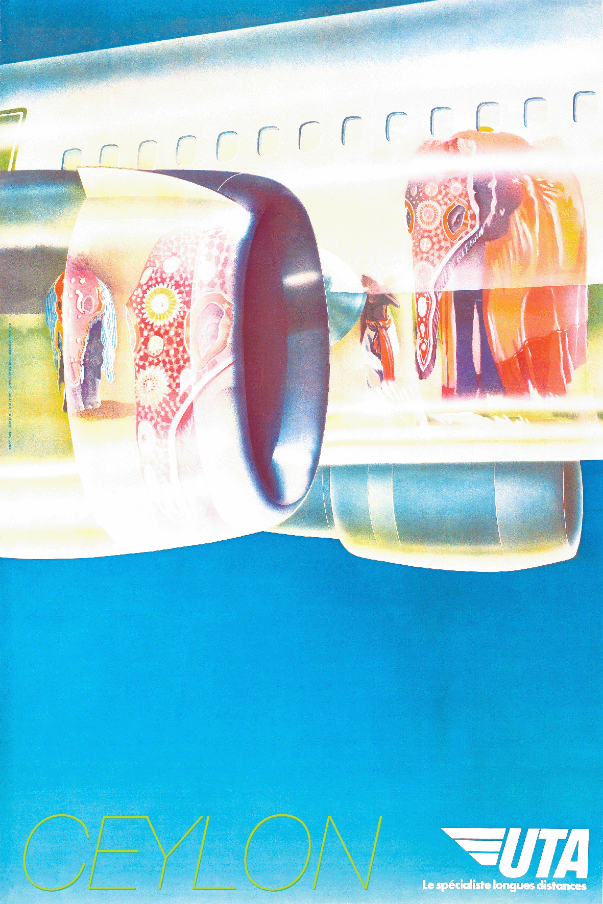 Volez De Paris à Ceylan Avec UTA, 1970s.