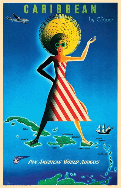 CARIBBEAN PAN AMERICAN Rmgc - POSTER HQ 40x60cm d'une AFFICHE VINTAGE CARIBBEAN PAN AMERICAN Rmgc - POSTER HQ 40x60cm d'une AFFICHE VINTAGE