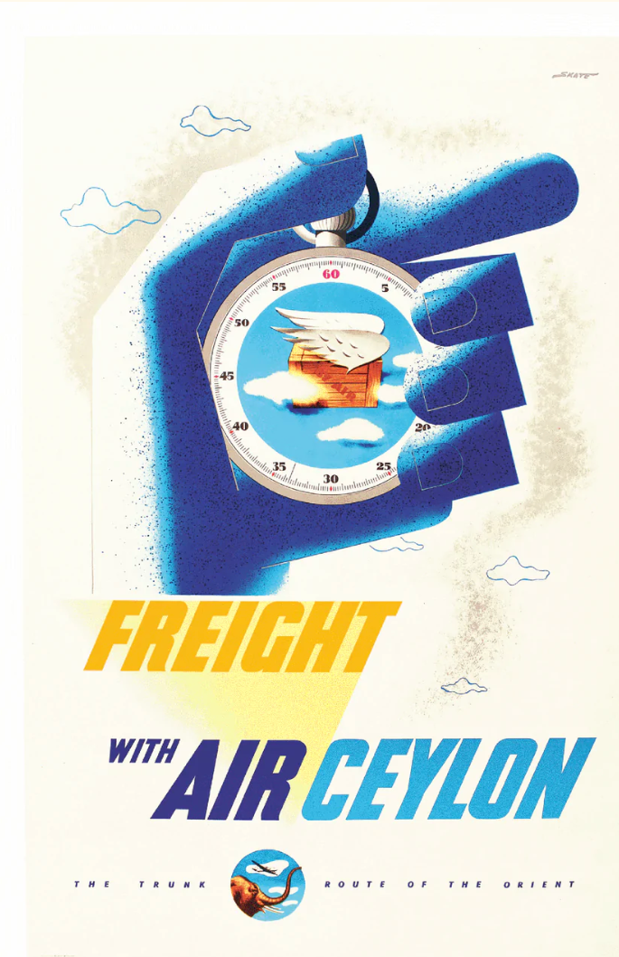 The Trunk Route Of The Orient, "Freight With Air Ceylon", 1952