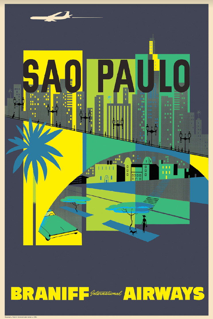 Sao Paulo Brazil Retro Art Print Sao Paulo Wall Art -  Norway