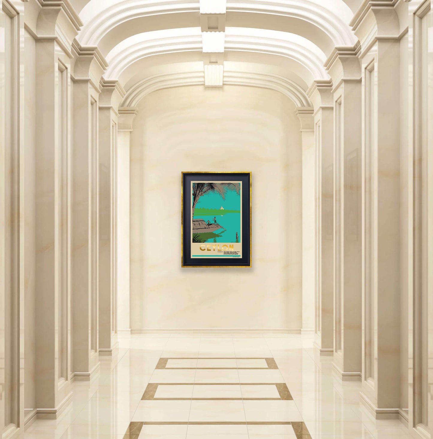 Ferry & Ruwanwelisaya Stupa, Ceylon, 1937.