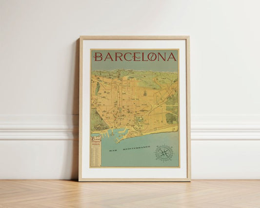 HISTORIC MAPS FOR ART LOVERS: VINTAGE BARCELONA