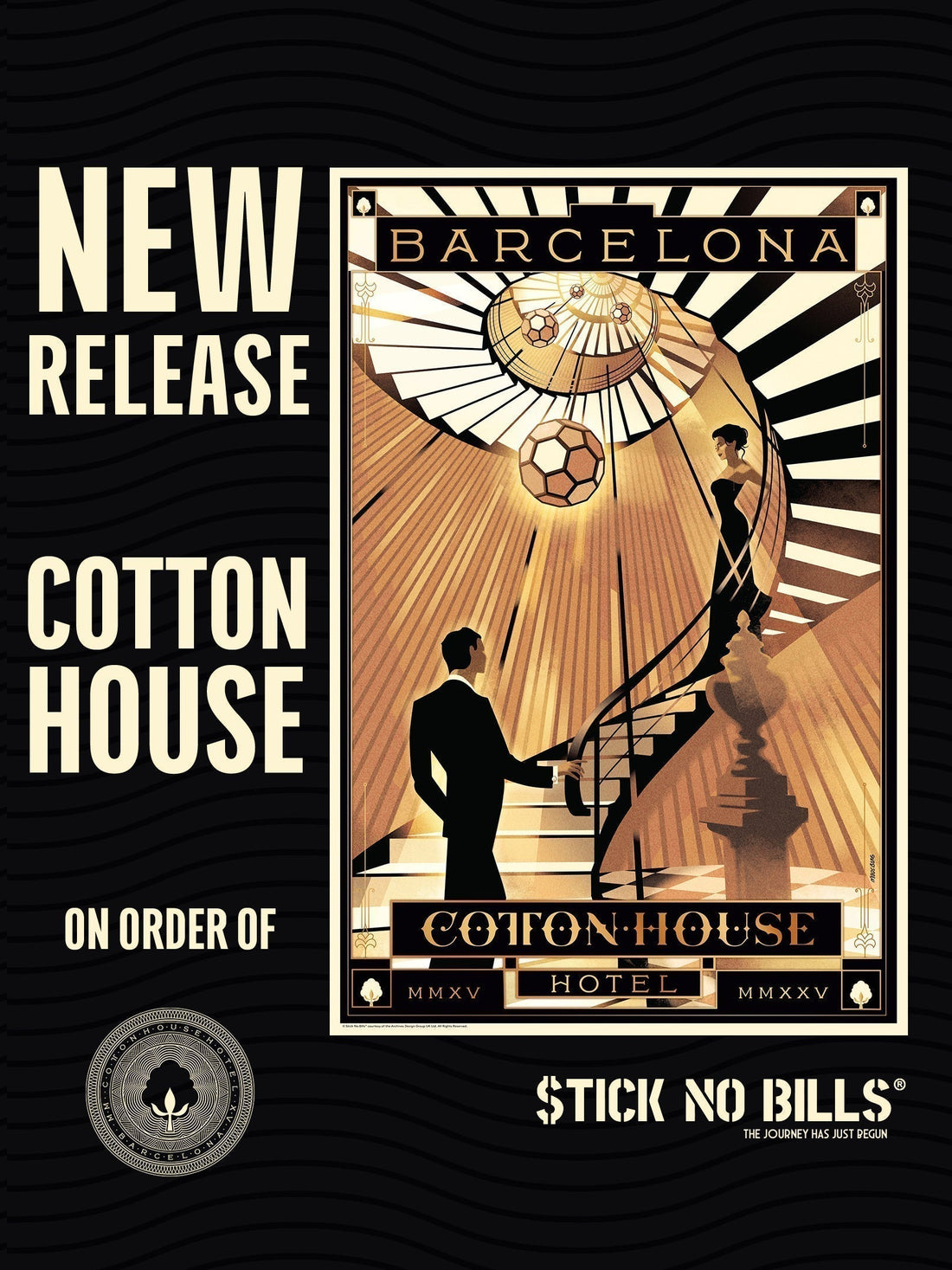Our commemorative poster celebrating the 10th anniversary of the Cotton House Hotel in Barcelona.