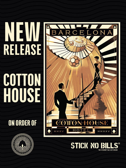 Our commemorative poster celebrating the 10th anniversary of the Cotton House Hotel in Barcelona.