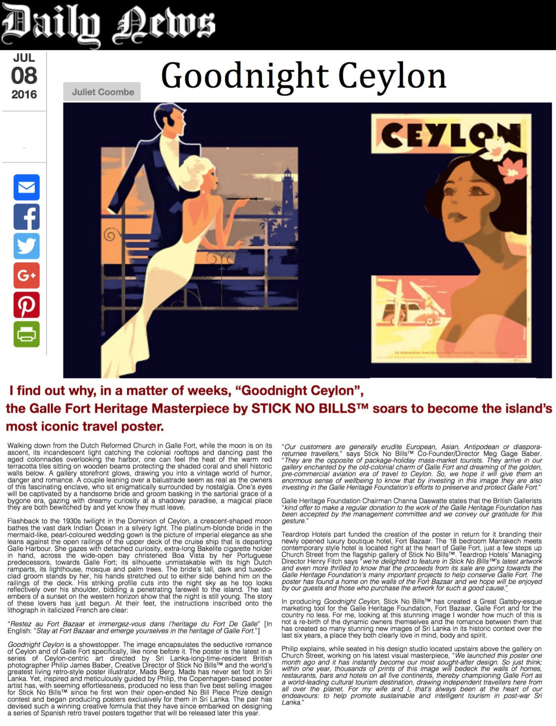 Article image of how Good Night Ceylon soars to become Sri Lanka's most iconic travel poster.