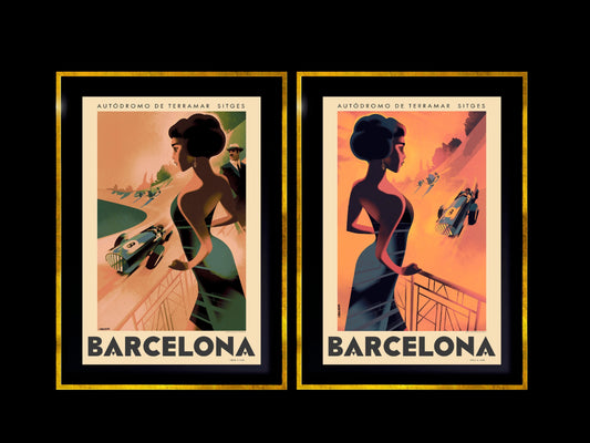 The story and the images behind Stick No Bills® first Barcelona design: "Divo, Gran Prix '23 , Sitges -Terramar,  Barcelona, 1920s".