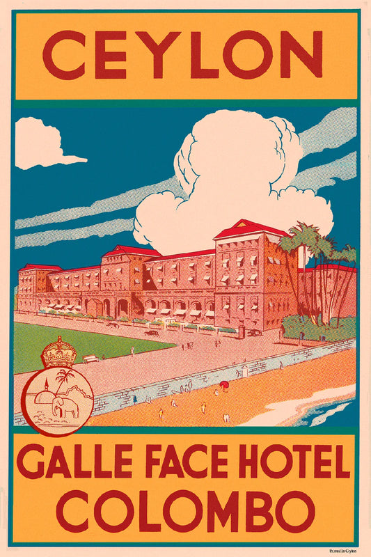 Poster Discoveries: Galle Face Hotel, Colombo, Ceylon, Sri Lanka.