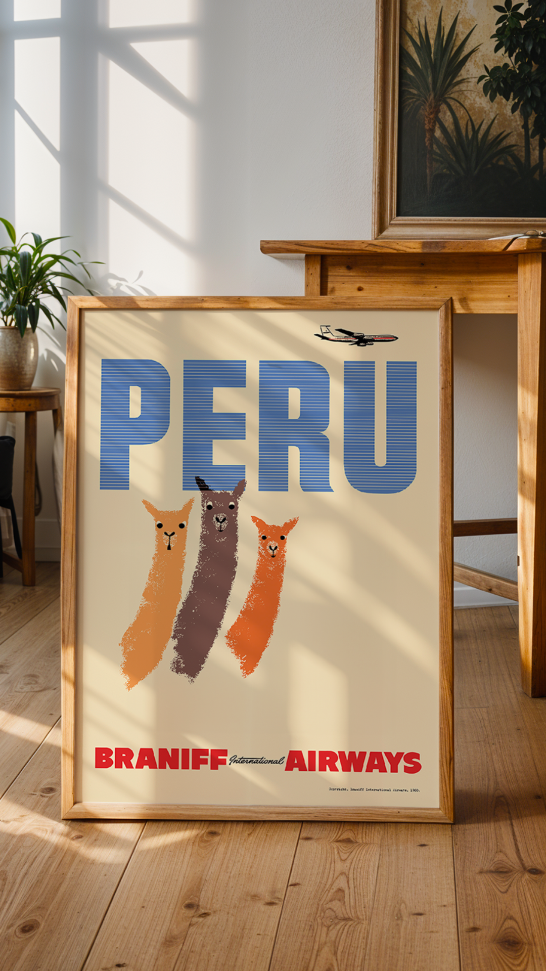 Peru, Braniff International Airways, 1950s [Llamas].