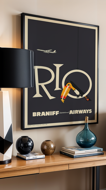 Braniff Rio Toucan Welcome to Brazil, 1959. (Graphite)