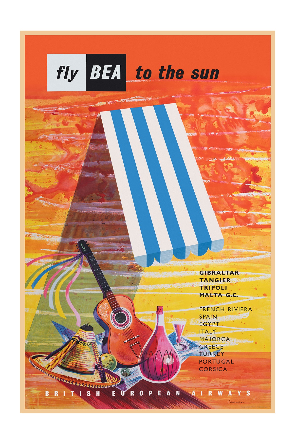 Fly BEA to the Sun, c.1956. [Mediterranean]