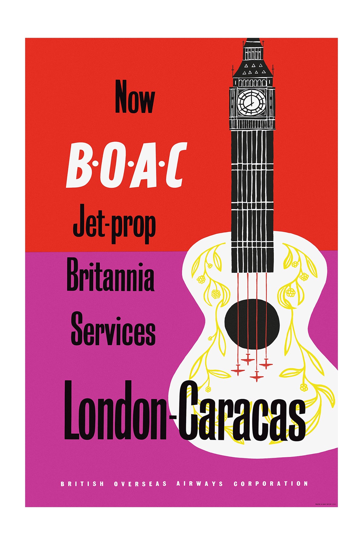 London - Caracas, B.O.A.C., c.1957. [Jet-Prop Britannia Services]