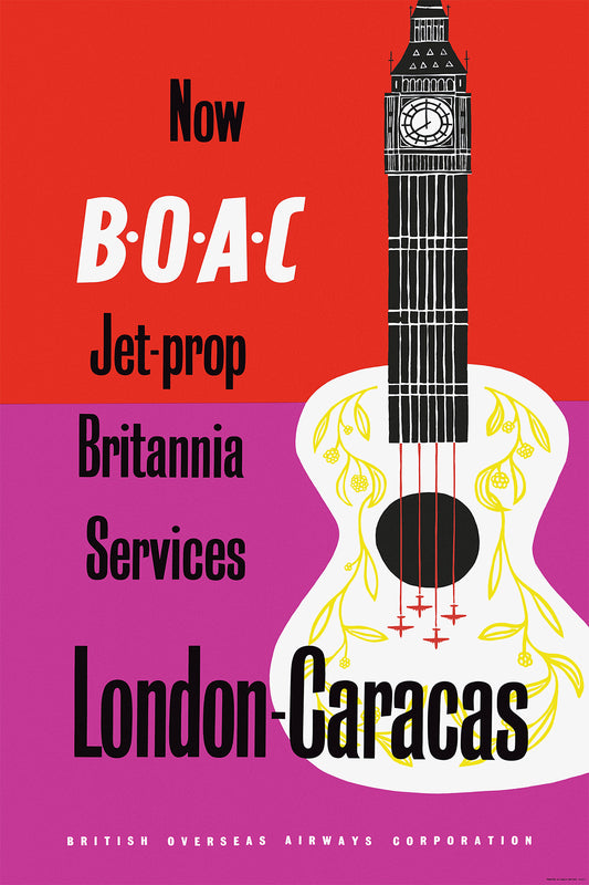 London - Caracas, B.O.A.C., c.1957. [Jet-Prop Britannia Services]