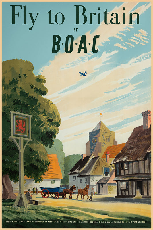 Fly to Britain by B.O.A.C., 1950s [Cottage]