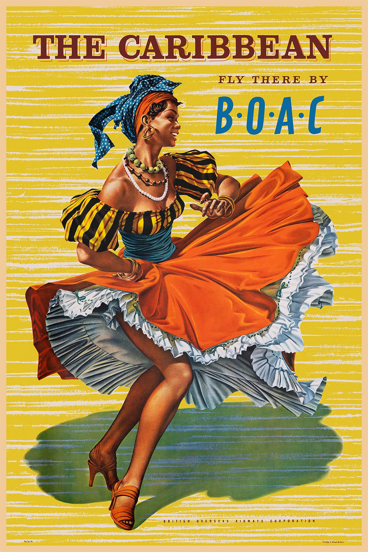 The Caribbean, Fly there by B.O.A.C., c.1953. [Dancer]