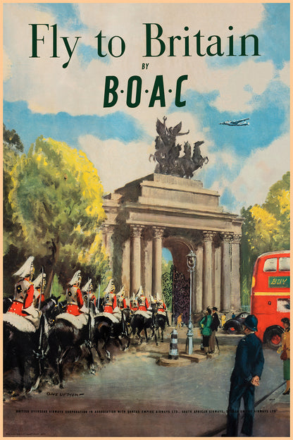 Fly to Britain by B.O.A.C., 1950s. [Green Park Arch]