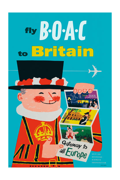 Fly B.O.A.C. to Britain, Gateway to Europe, 1960s. [Guard]