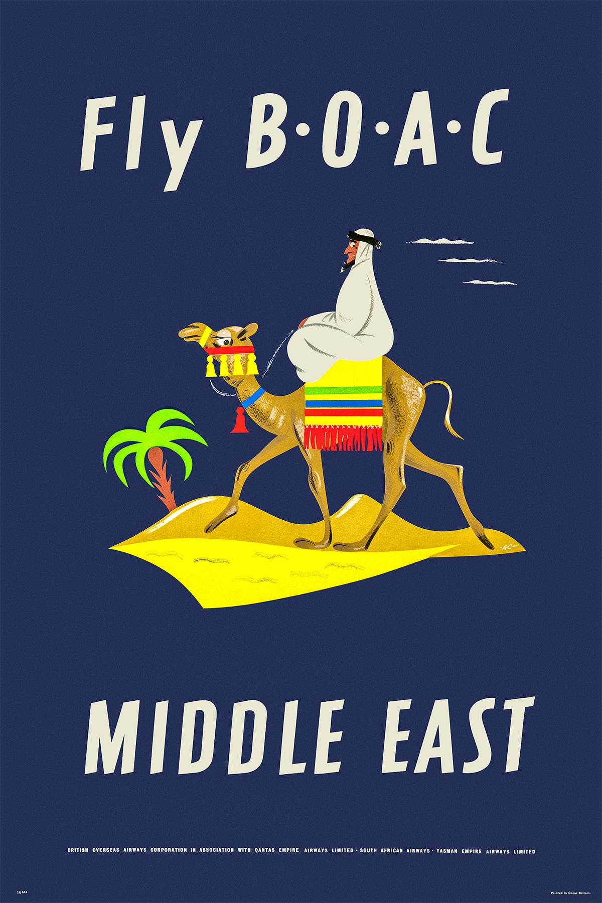 Middle East, Fly B.O.A.C., 1950s. [Camel]