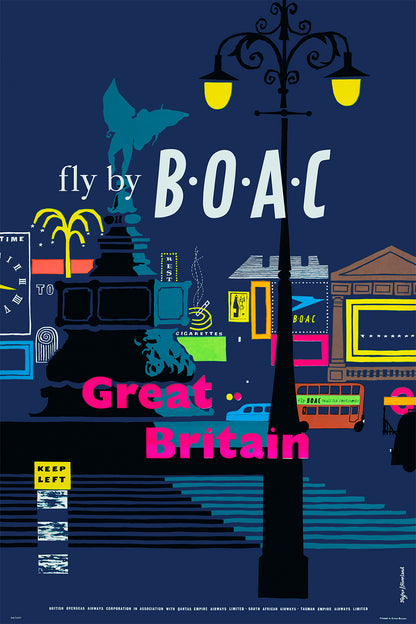 Great Britain, Fly by B.O.A.C., 1950s. [Piccadilly]