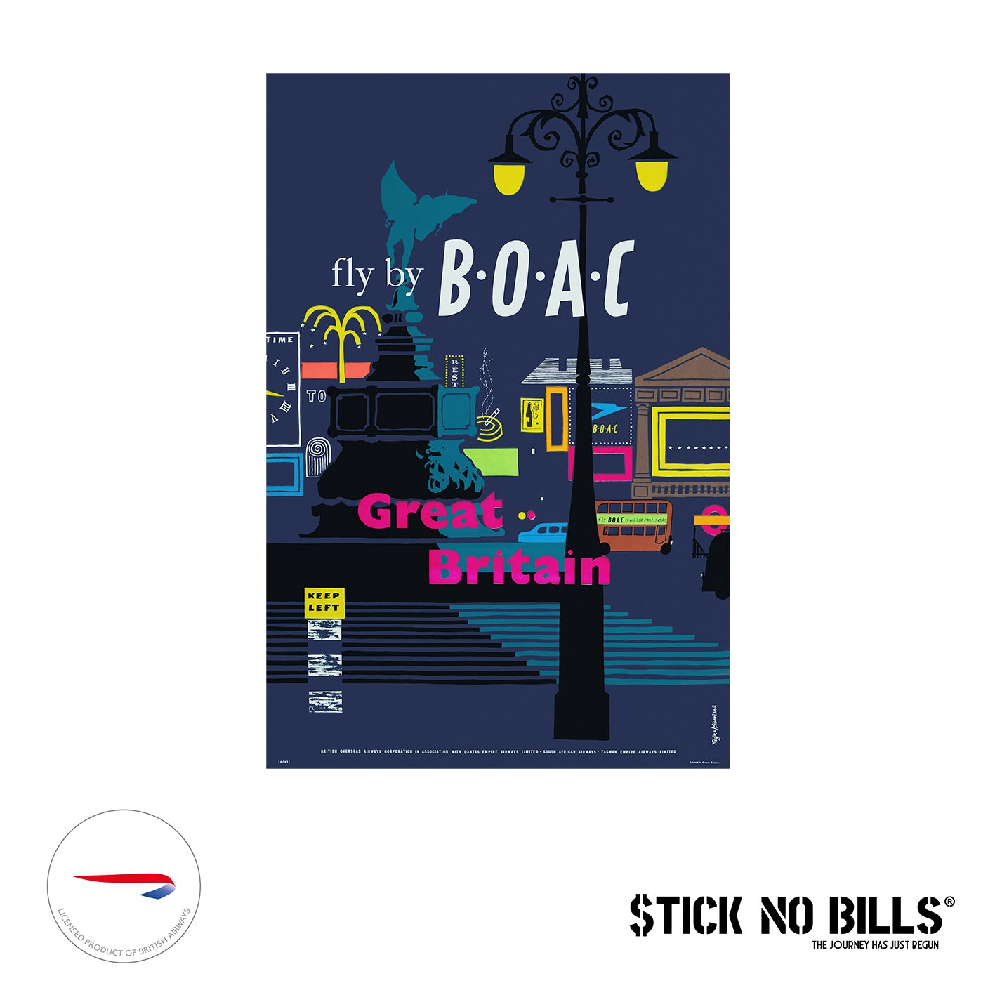 Great Britain, Fly by B.O.A.C., 1950s. [Piccadilly]