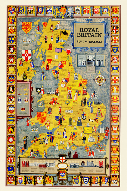 Royal Britain, fly B.O.A.C., 1950s. [History Map]