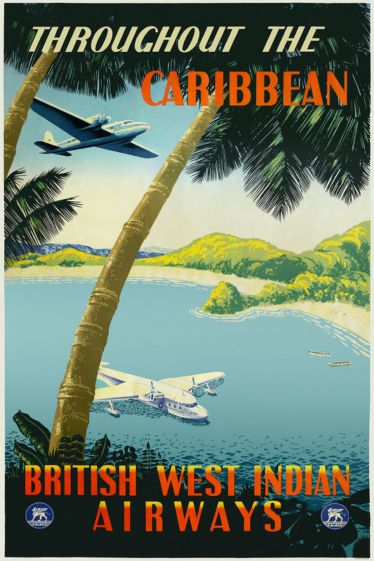 Throughout the Caribbean, British West Indian Airways, C.1950. [Sealand]