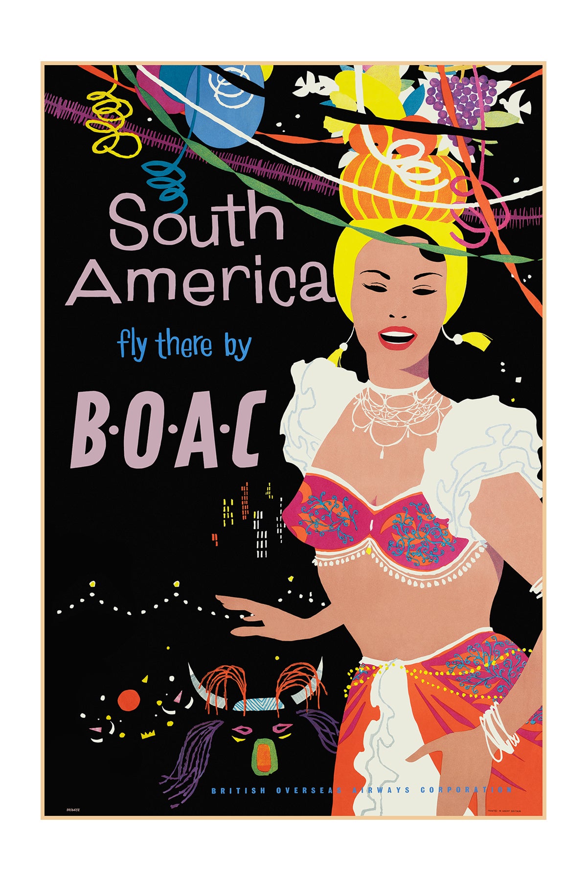 South America, Fly there by B.O.A.C, 1950s. [Samba]