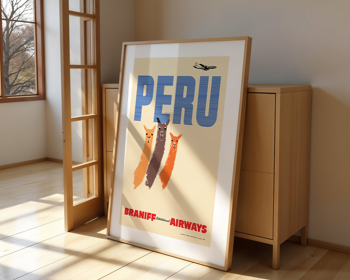 Peru, Braniff International Airways, 1950s [Llamas].