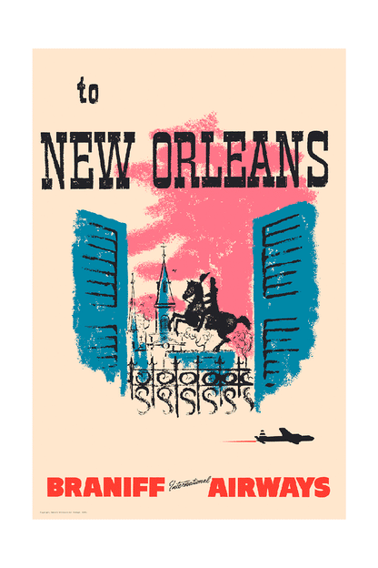 New Orleans, Braniff International Airways, 1960s [Andrew Jackson statue].