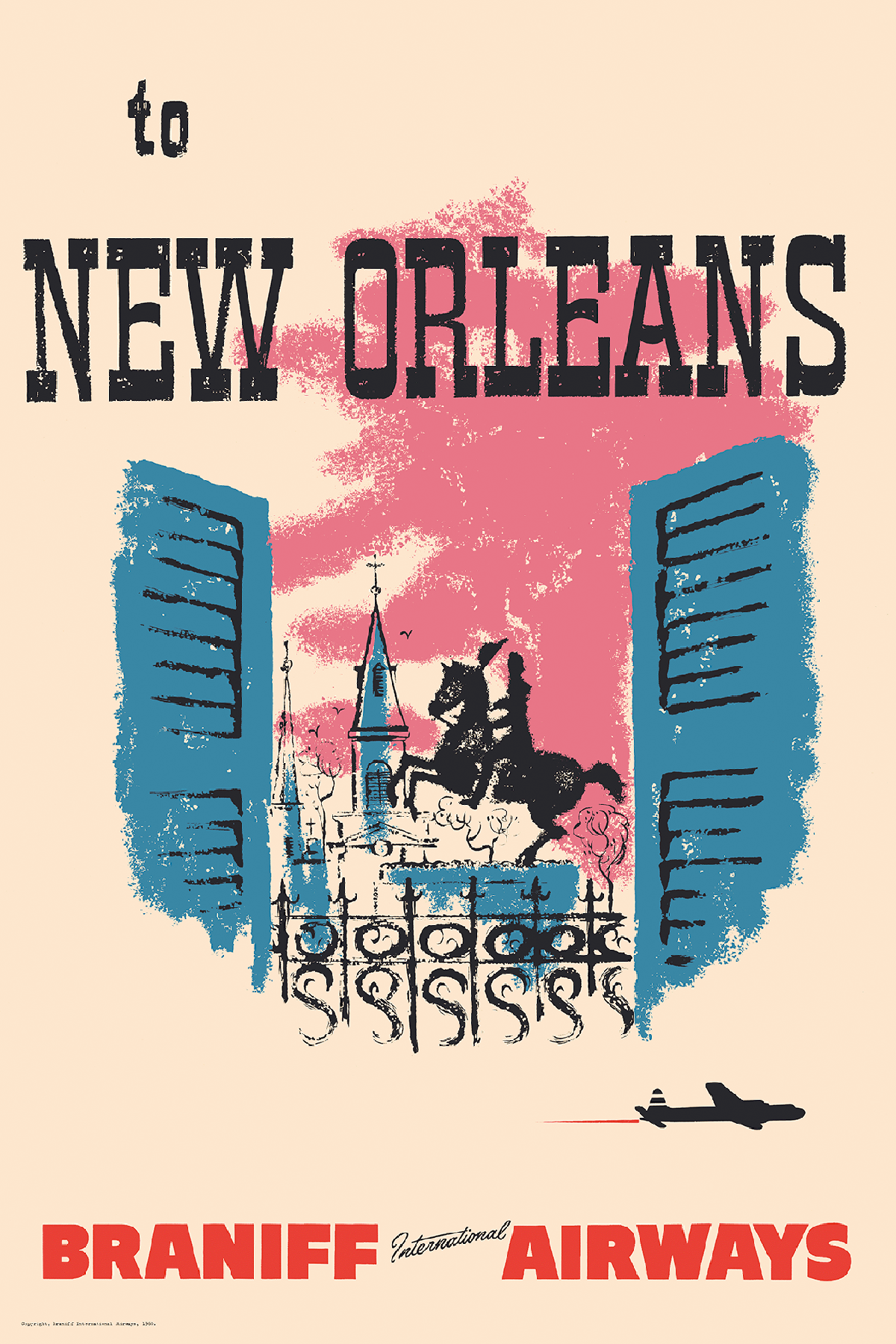 New Orleans, Braniff International Airways, 1960s [Andrew Jackson stat ...