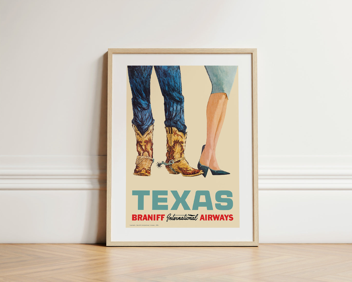 Texas, Braniff International Airways - United Air Lines, 1960s [Cow boots].