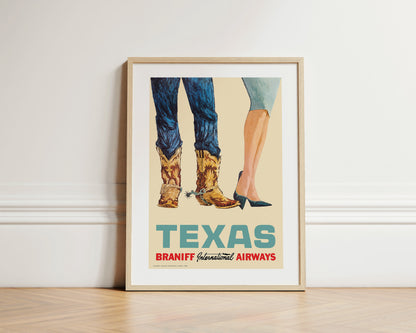 Texas, Braniff International Airways - United Air Lines, 1960s [Cow boots].