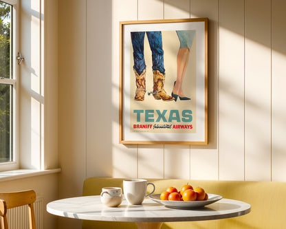 Texas, Braniff International Airways - United Air Lines, 1960s [Cow boots].