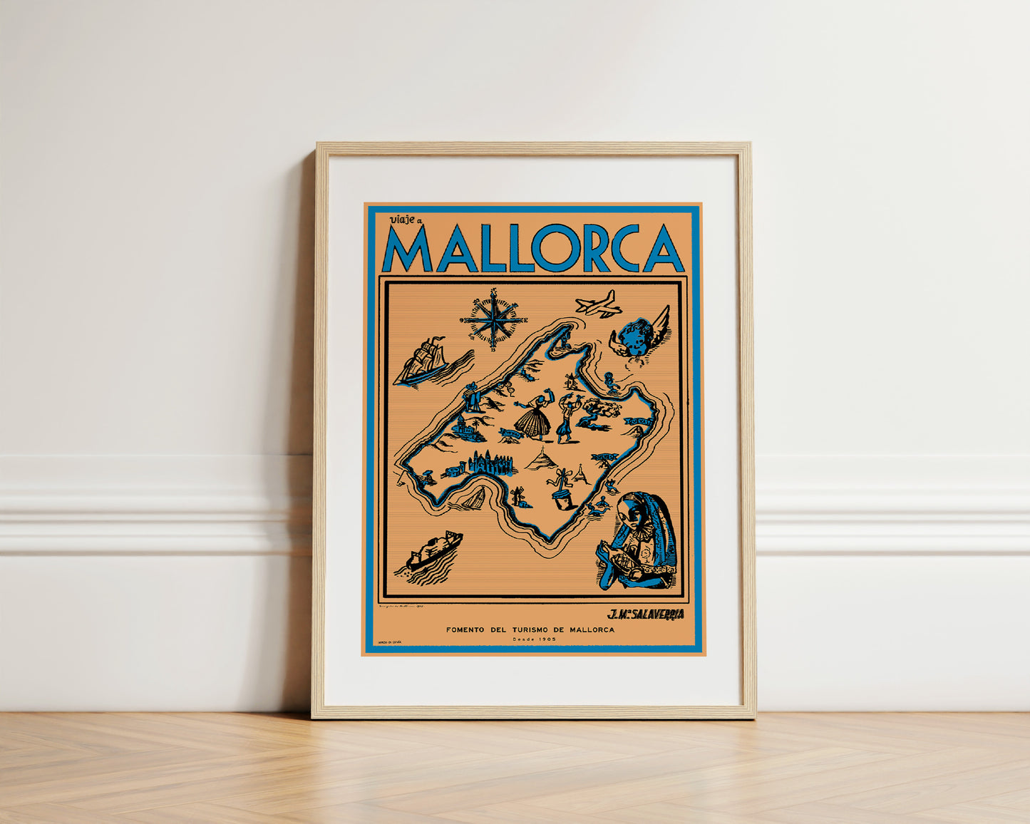 Viaje a Mallorca Map, 1928 (Blue).