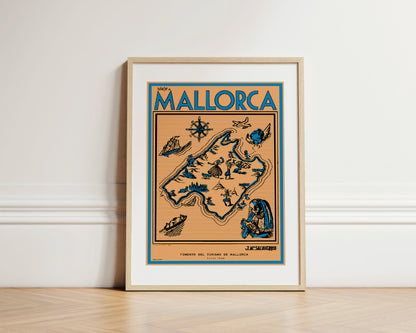 Viaje a Mallorca Map, 1928 (Blue).
